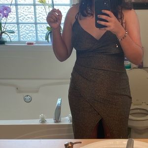 Sparkly gold dress from Windsor.